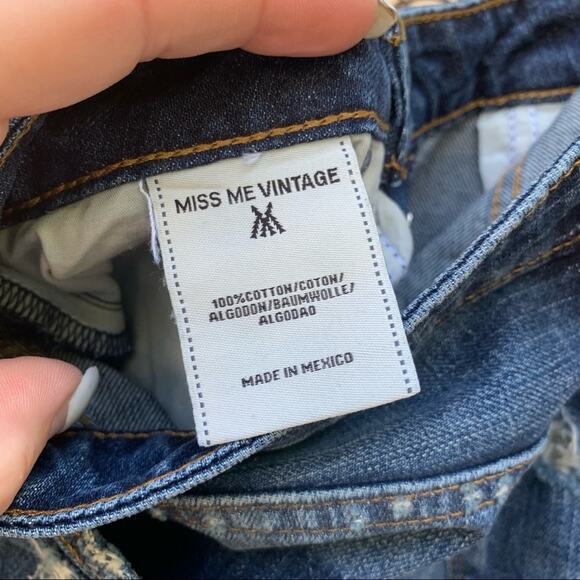 Miss Me Vintage Boyfriend Fit Eagle Jeans distressed ankle Size 26 - Picture 6 of 7